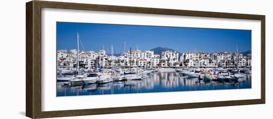 Boats at a Harbor, Puerto Banus, Costa Del Sol, Andalusia, Spain-null-Framed Photographic Print