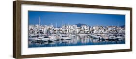 Boats at a Harbor, Puerto Banus, Costa Del Sol, Andalusia, Spain-null-Framed Photographic Print