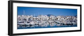 Boats at a Harbor, Puerto Banus, Costa Del Sol, Andalusia, Spain-null-Framed Photographic Print