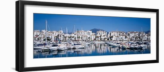 Boats at a Harbor, Puerto Banus, Costa Del Sol, Andalusia, Spain-null-Framed Photographic Print