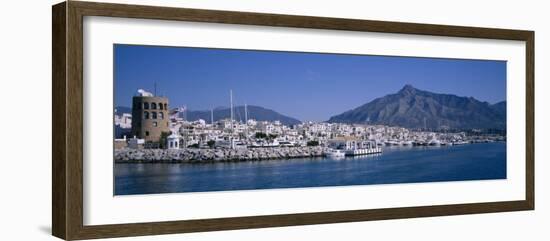 Boats at a Harbor, Puerto Banus, Marbella, Costa Del Sol, Andalusia, Spain-null-Framed Photographic Print