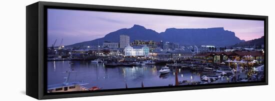 Boats at a Harbor, Victoria and Alfred Waterfront, Table Mountain, Cape Town-null-Framed Stretched Canvas