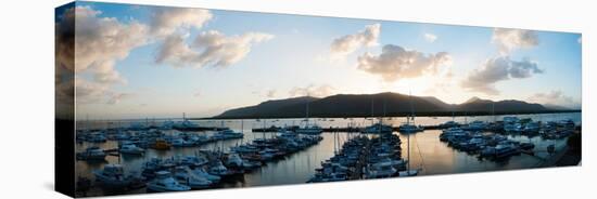 Boats at a Marina at Dusk, Shangri-La Hotel, Cairns, Queensland, Australia-null-Stretched Canvas