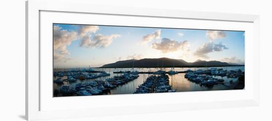 Boats at a Marina at Dusk, Shangri-La Hotel, Cairns, Queensland, Australia-null-Framed Photographic Print