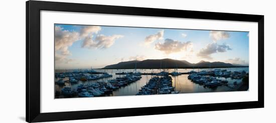 Boats at a Marina at Dusk, Shangri-La Hotel, Cairns, Queensland, Australia-null-Framed Photographic Print