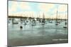 Boats at Anchor, Newport Harbor, Rhode Island-null-Mounted Art Print