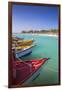 Boats at Fishermans Pier, Palm Beach, Aruba, Netherlands Antilles, Caribbean, Central America-Jane Sweeney-Framed Photographic Print