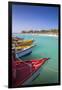 Boats at Fishermans Pier, Palm Beach, Aruba, Netherlands Antilles, Caribbean, Central America-Jane Sweeney-Framed Photographic Print