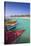 Boats at Fishermans Pier, Palm Beach, Aruba, Netherlands Antilles, Caribbean, Central America-Jane Sweeney-Stretched Canvas