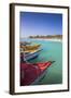 Boats at Fishermans Pier, Palm Beach, Aruba, Netherlands Antilles, Caribbean, Central America-Jane Sweeney-Framed Photographic Print