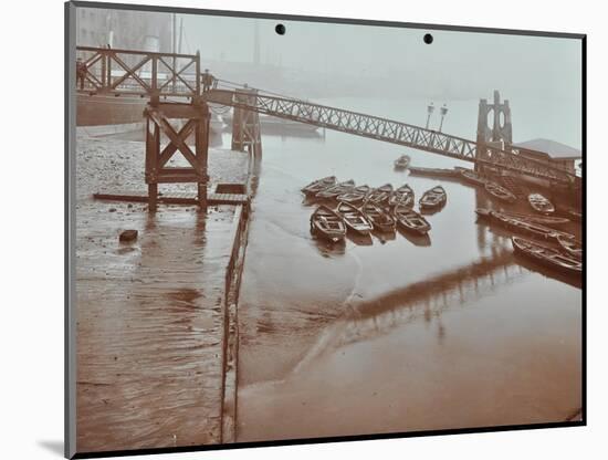 Boats at Limehouse Pier, Poplar, London, 1908-null-Mounted Photographic Print