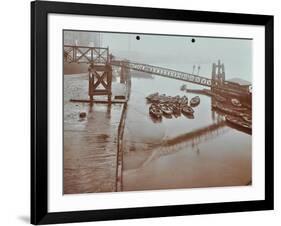 Boats at Limehouse Pier, Poplar, London, 1908-null-Framed Photographic Print