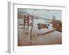 Boats at Limehouse Pier, Poplar, London, 1908-null-Framed Photographic Print