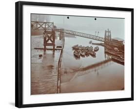 Boats at Limehouse Pier, Poplar, London, 1908-null-Framed Photographic Print