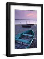 Boats at Low Tide on the Shore of the Fleet Lagoon, Chesil Beach, Dorset, England. Spring-Adam Burton-Framed Photographic Print