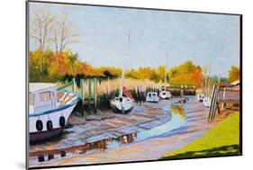 Boats at low tide-Michel Bultet-Mounted Giclee Print