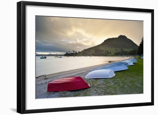 Boats at Mount Maunganui at Sunset, Tauranga, North Island, New Zealand, Pacific-Matthew Williams-Ellis-Framed Photographic Print