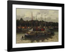 Boats at Night-Furtesen-Framed Art Print