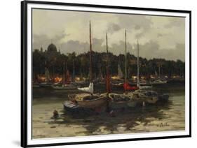 Boats at Night-Furtesen-Framed Art Print