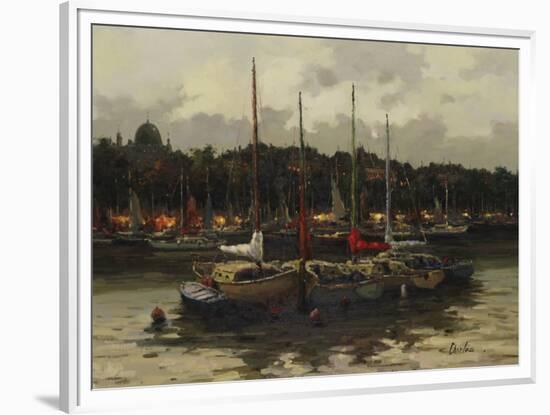 Boats at Night-Furtesen-Framed Art Print