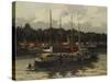 Boats at Night-Furtesen-Stretched Canvas