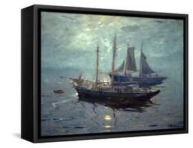 Boats at Night-William Ritschel-Framed Stretched Canvas