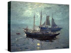 Boats at Night-William Ritschel-Stretched Canvas