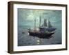 Boats at Night-William Ritschel-Framed Art Print