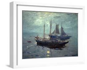 Boats at Night-William Ritschel-Framed Art Print