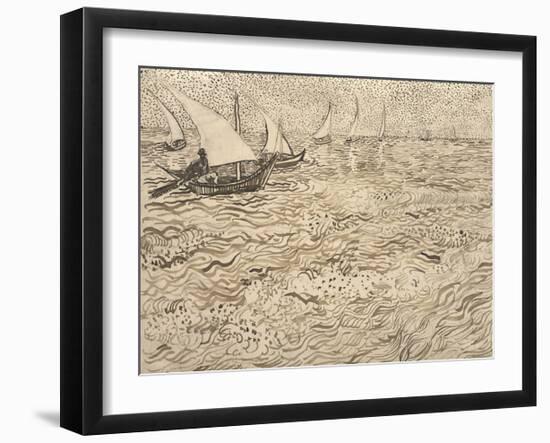 Boats at Saintes-Maries, 1888-Vincent van Gogh-Framed Art Print