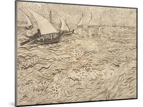 Boats at Saintes-Maries, 1888-Vincent van Gogh-Mounted Art Print