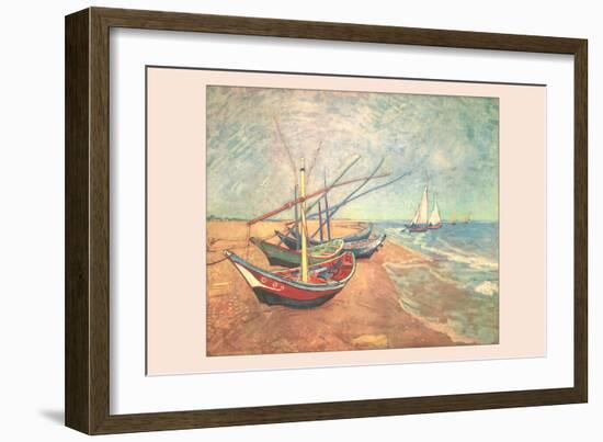 Boats at Saintes-Maries-Vincent van Gogh-Framed Art Print