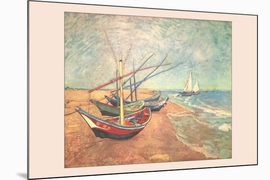 Boats at Saintes-Maries-Vincent van Gogh-Mounted Art Print