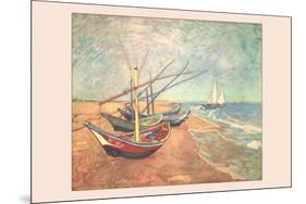 Boats at Saintes-Maries-Vincent van Gogh-Mounted Art Print