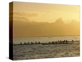 Boats at Sea, French Polynesia-Sylvain Grandadam-Stretched Canvas