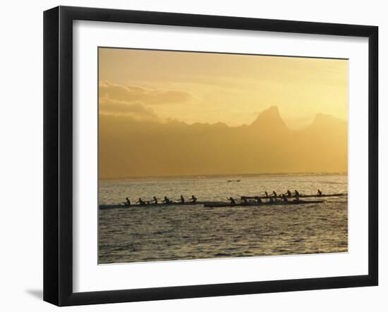 Boats at Sea, French Polynesia-Sylvain Grandadam-Framed Photographic Print