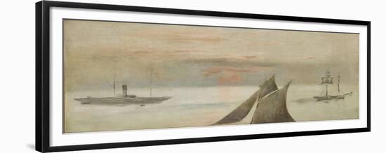 Boats at Sea, Sunset-Edouard Manet-Framed Giclee Print