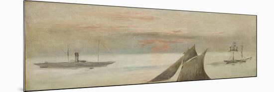 Boats at Sea, Sunset-Edouard Manet-Mounted Giclee Print