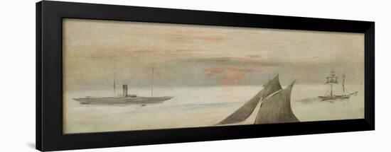 Boats at Sea, Sunset-Edouard Manet-Framed Giclee Print