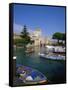 Boats at Sirmione on Lake Garda, Lombardy, Italy, Europe-null-Framed Stretched Canvas