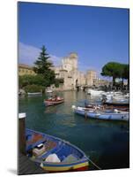 Boats at Sirmione on Lake Garda, Lombardy, Italy, Europe-null-Mounted Photographic Print