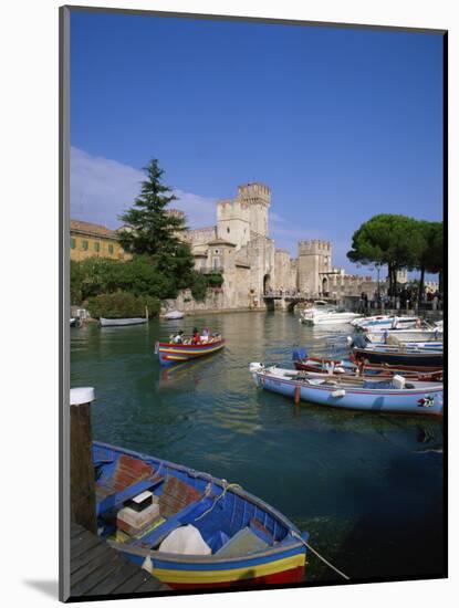 Boats at Sirmione on Lake Garda, Lombardy, Italy, Europe-null-Mounted Photographic Print