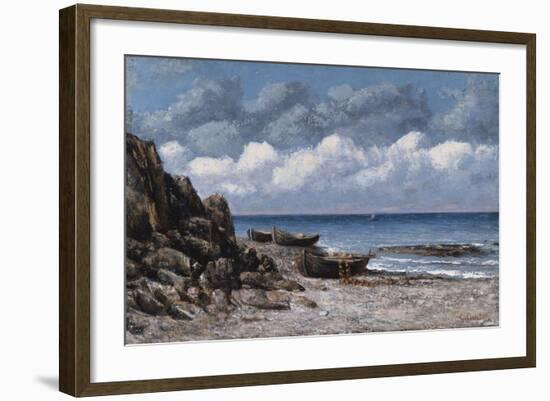 Boats at St. Aubain-Gustave Courbet-Framed Giclee Print