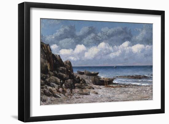 Boats at St. Aubain-Gustave Courbet-Framed Giclee Print