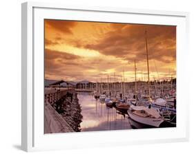 Boats at Sunset, Comox Harbor, British Columbia-Brent Bergherm-Framed Photographic Print