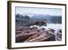 Boats at the Edge of Derwent Water in the Lake District National Park-Julian Elliott-Framed Photographic Print