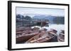 Boats at the Edge of Derwent Water in the Lake District National Park-Julian Elliott-Framed Photographic Print