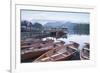 Boats at the Edge of Derwent Water in the Lake District National Park-Julian Elliott-Framed Photographic Print