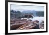 Boats at the Edge of Derwent Water in the Lake District National Park-Julian Elliott-Framed Photographic Print