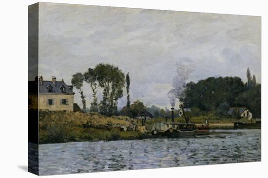 Boats at the Floodgate of Bougival, c.1873-Alfred Sisley-Stretched Canvas